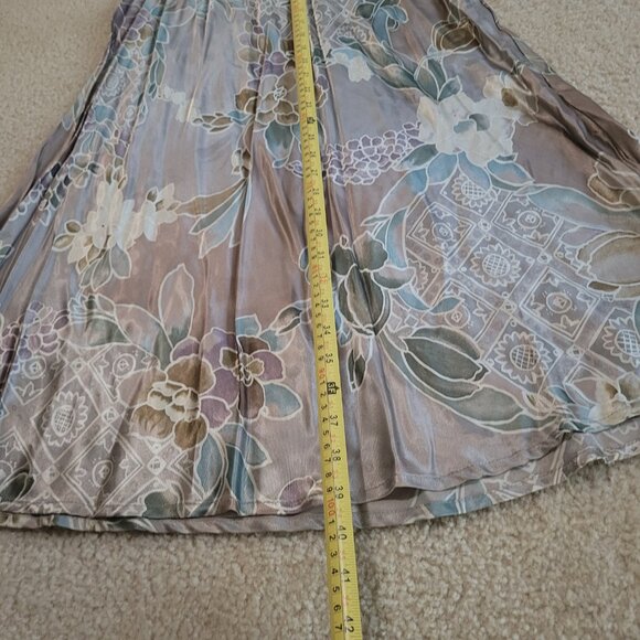 Vintage CHAVA USA Made Floral Maxi Skirt Small Y2K Silky Boho Fairy core Vibes - Picture 5 of 6